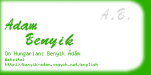 adam benyik business card
